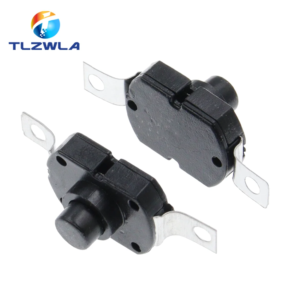 10PCS Push Button Switch 1712KD 30V 1A Flashlight Switch LOCK 17X12X9.5MM Table lamp Switch Flashlight Button Switch ON-OFF