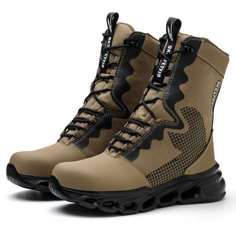 Fashion Work Boots Indestructible Steel Toe Cap Safety Shoes For Men Puncture-Proof Comfortable Sneakers Adult Male Footwear