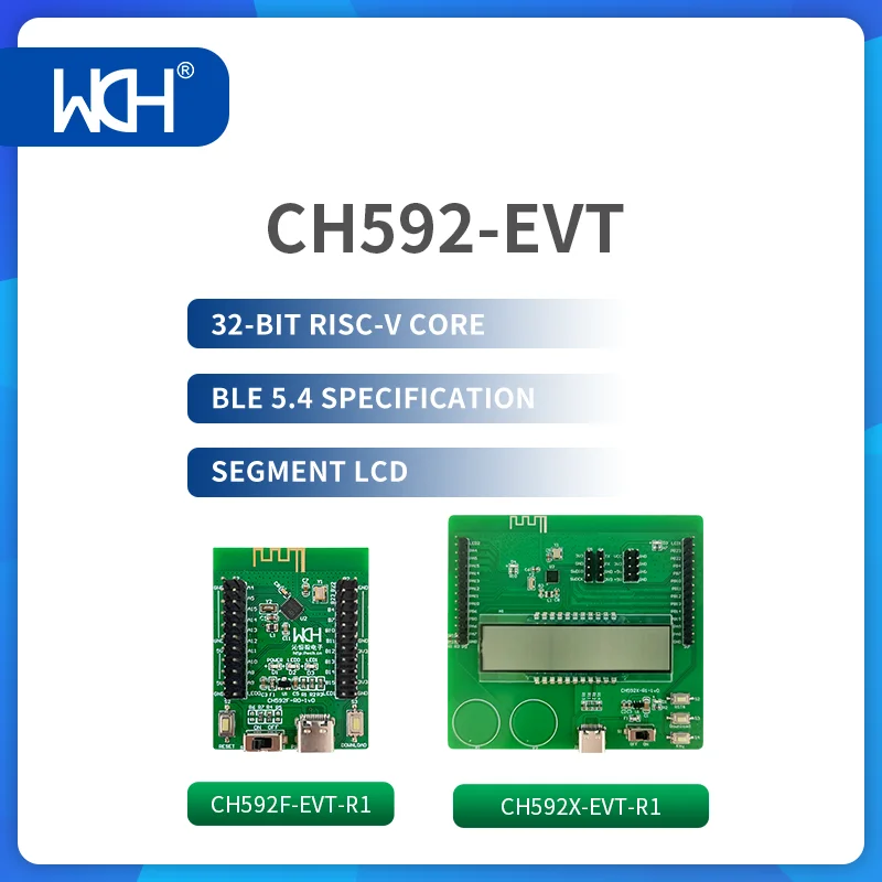 1/2Pcs/Lot CH592 Evaluation Board Bluetooth Low Energy(BLE) 5.4 USB 2.0 Full-Speed Segment LCD 2.4Ghz RF