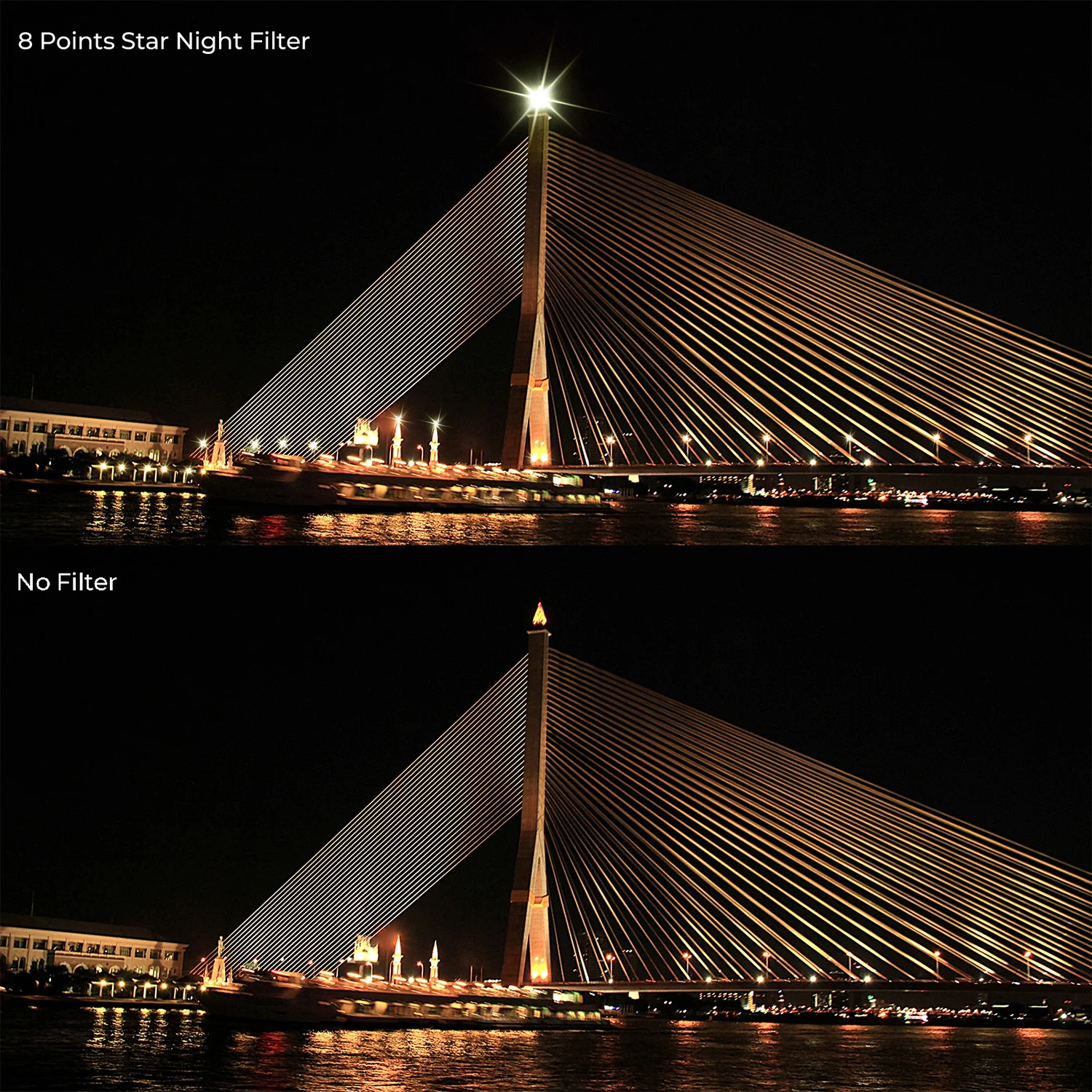 K&F Concept Variable 4&8 Points Star Filter Special Effects Of Star Line Crossing Light Radiates Outward From A Bright Object