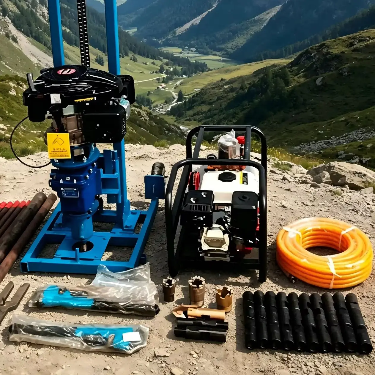 

Customized Exploration Core Drilling Rig Hydraulic & Pneumatic Dual-Purpose Small Sampling Rig for Soil and Rock Drilling Rig