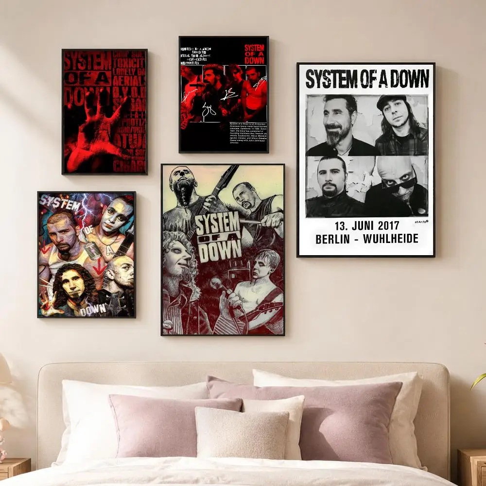 Rock Band S-System of a Down Album Cover Poster Vintage PP Paper Wall Art Home Decor Print for Bedroom Living Room Aesthetic