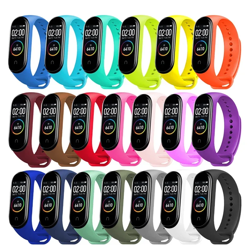 Watch Strap For Xiaomi Mi Band 7 6 5 4 3 Wristband Silicone Bracelet Wrist Straps correa Mi Band 6 7 5 4 Smart watch Accessories