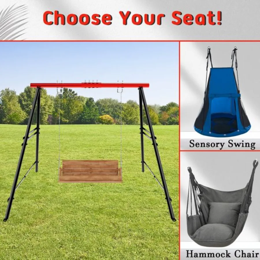 Swing Sets for Backyard Outdoor Porch Swing Frame Hammock Chair Stand Only Max Load 550Lbs AFrame Swing Stand Swing Set for Pat