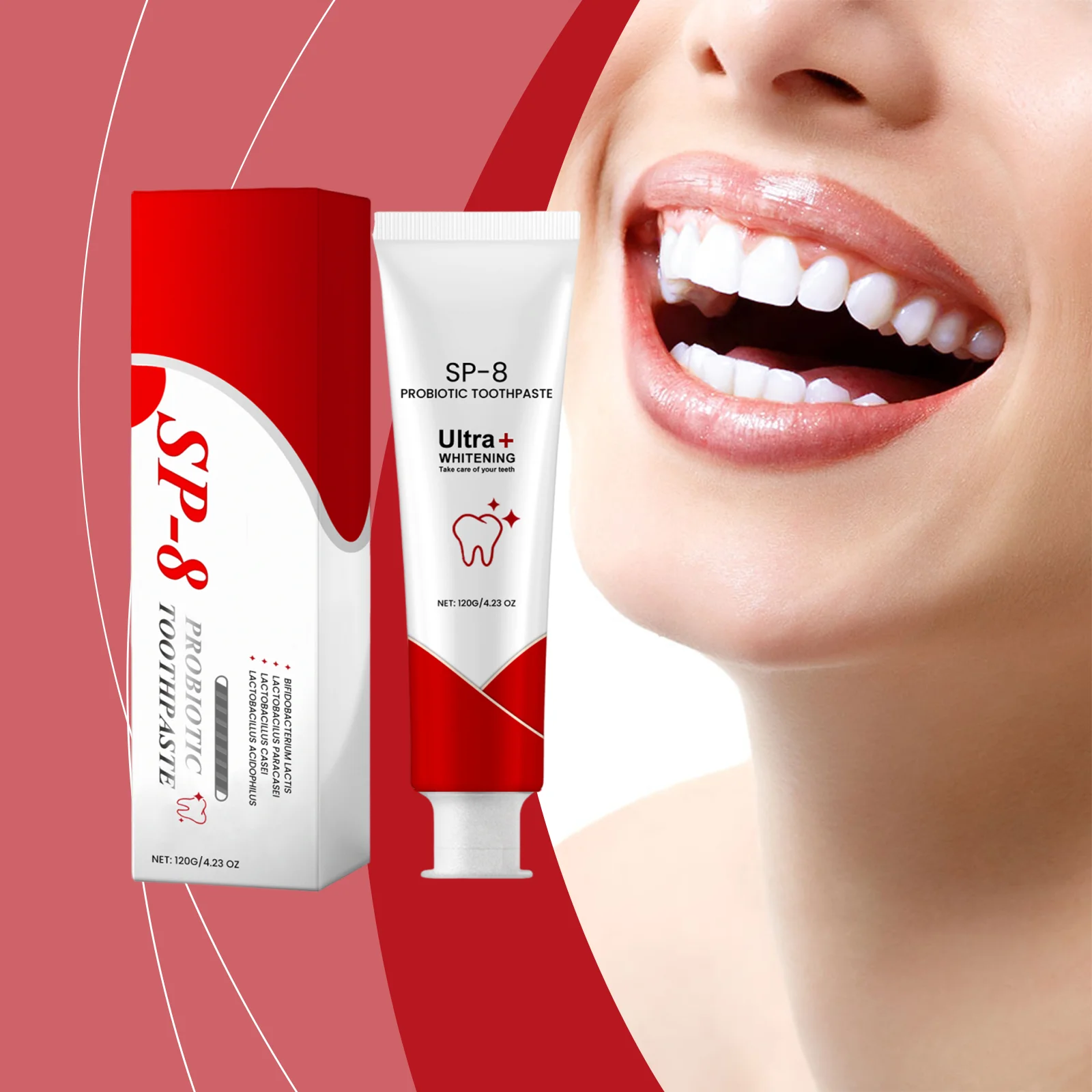 

Whitening Toothpaste Deep Clean Soothing Gums Reduce Dental Plaque Prevention Caries Fresh Breath Probiotic Brightening Tooth