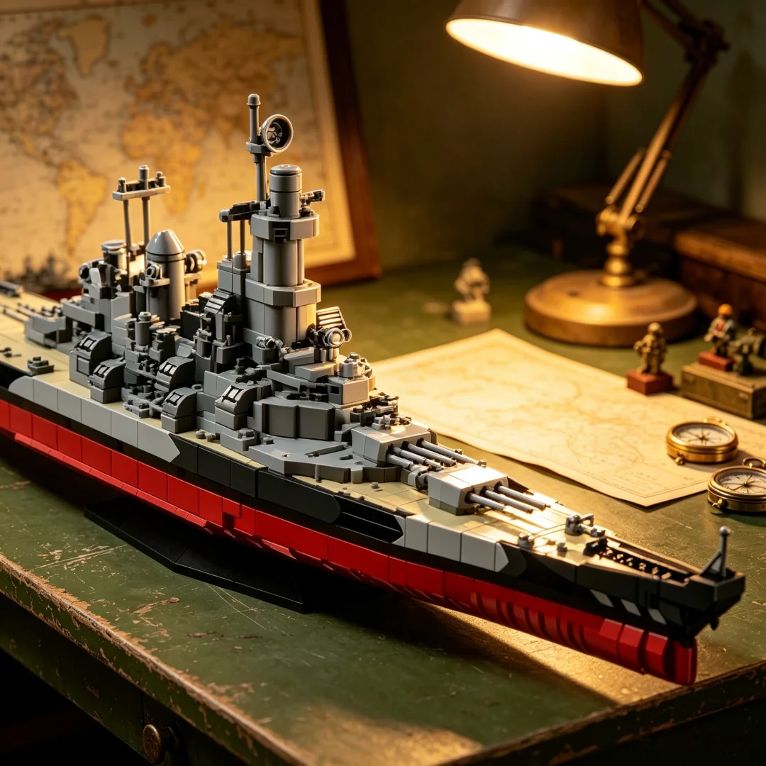 Model Kit Battleship - Grote schaal slagschip bouwstenen set, DIY