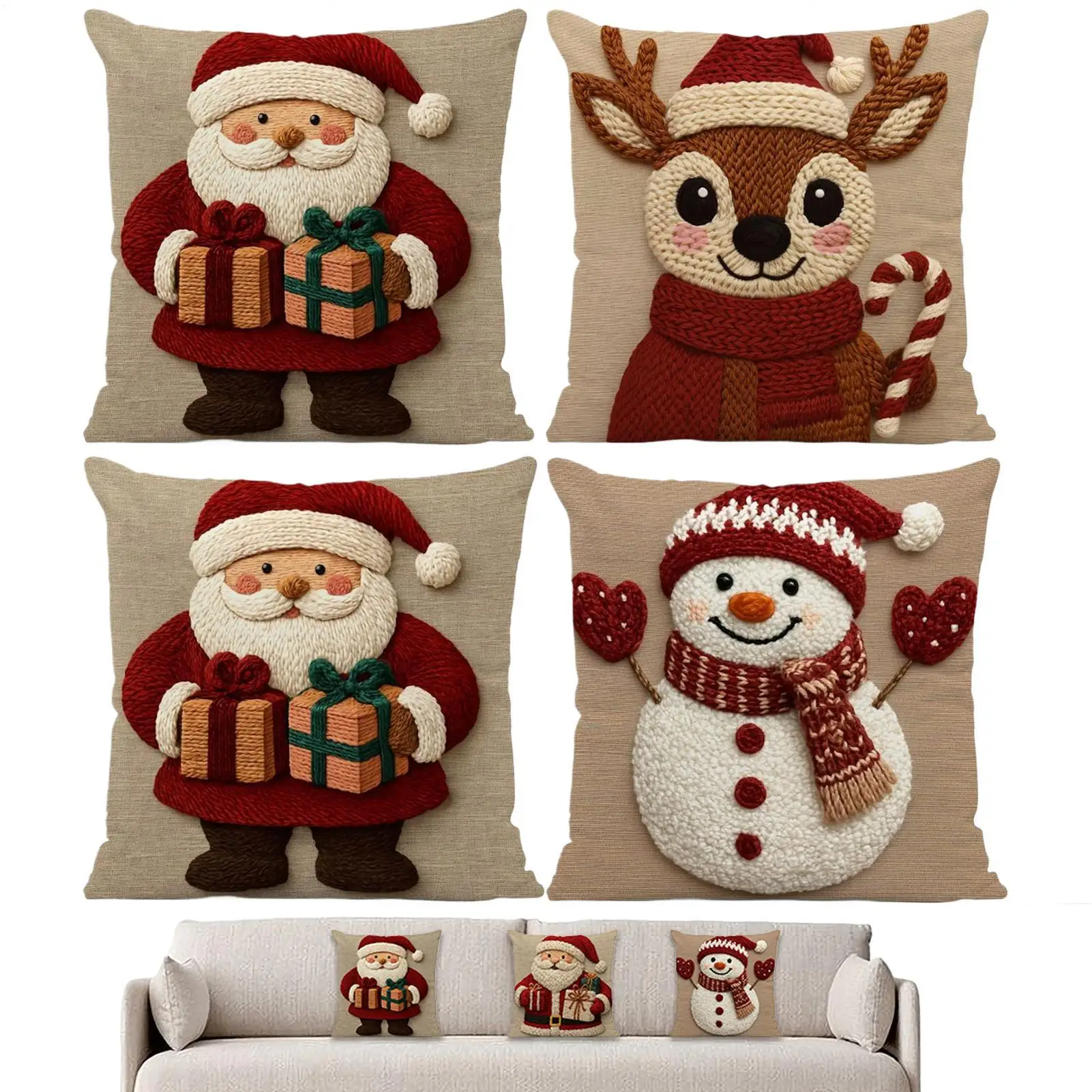 

Winter Flower Basket Christmas Decoration Cushion Cover Christmas Throw Pillow Covers Winter Holiday Decorative Pillow cases