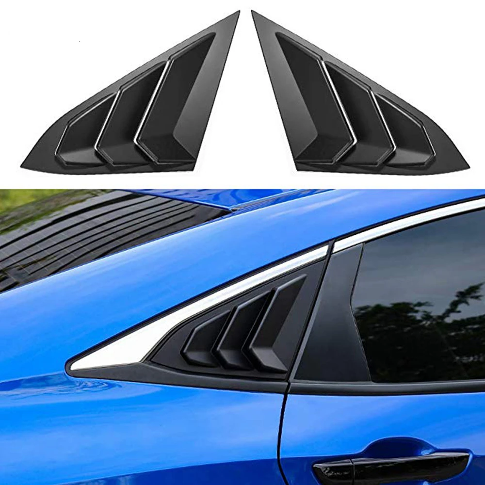 Bright black triangle window is suitable for Honda 10th generation Civic shutter sports car modification parts 16-19