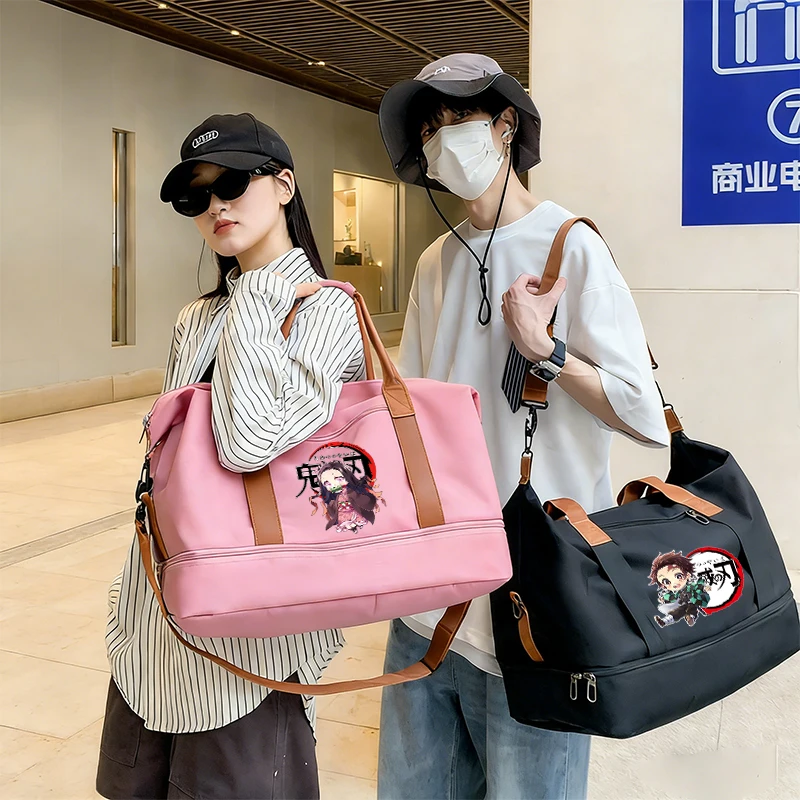 

Demon Slayer Men Travel Bag Anime Cartoon Women Waterproof Gym Sport Bag Fitness Handbag for Men Storage Bag Shoulderbag Gift