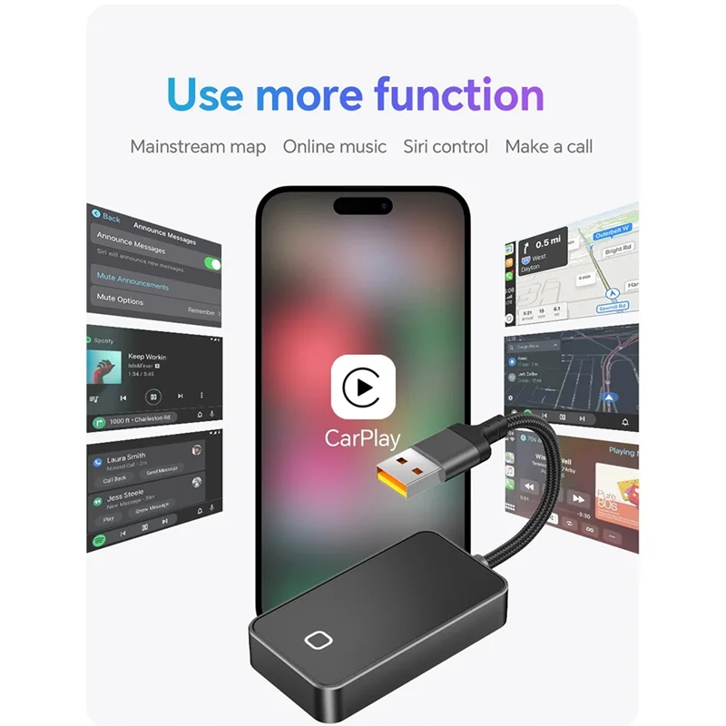 

Lasting Mini C3 Carplay & Android Auto Wireless Converter For Wired Carplay-Compatible Vehicles