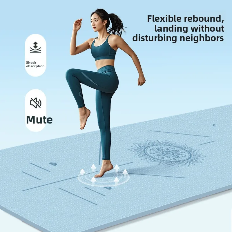 TPE Yoga Mat Non Slip Thickened Oversized Mens Fitness Custom Soundproof Jump Rope Mat Wholesale Gym Mat Exercise Mat Yoga