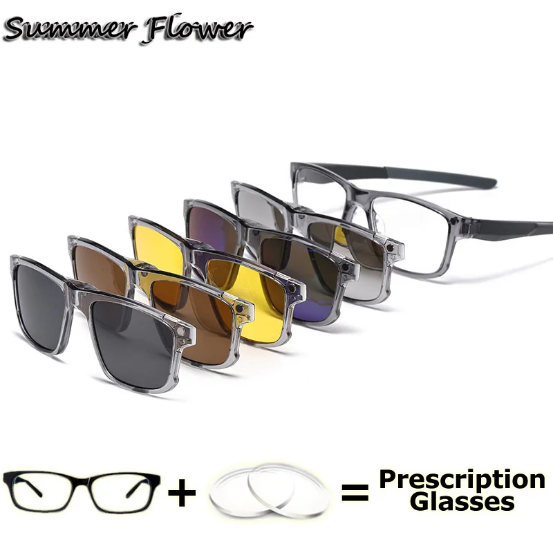

Sport Prescription Glasses Magnetic Eyeglass with Recipe Blue Light Block Myopia Cycling Multifocal Progressive Glasses for Men
