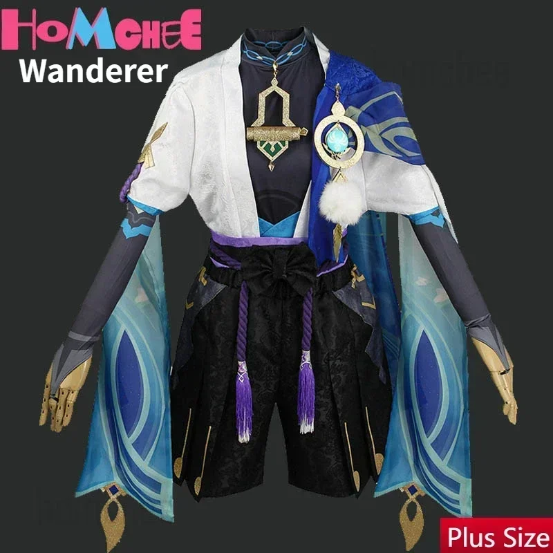 

Wanderer Cosplay Impact Balladeer Kunikuzushi Outfits Wig Hat Halloween Wanderer Scaramouche Cosplay Costume