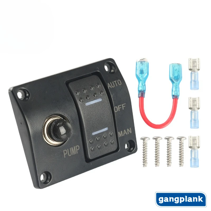 Automatic Pump Control Panel Switch Yacht Pump Water Level Control Panel 12V Three-position for Bilge Pump Panel Switch
