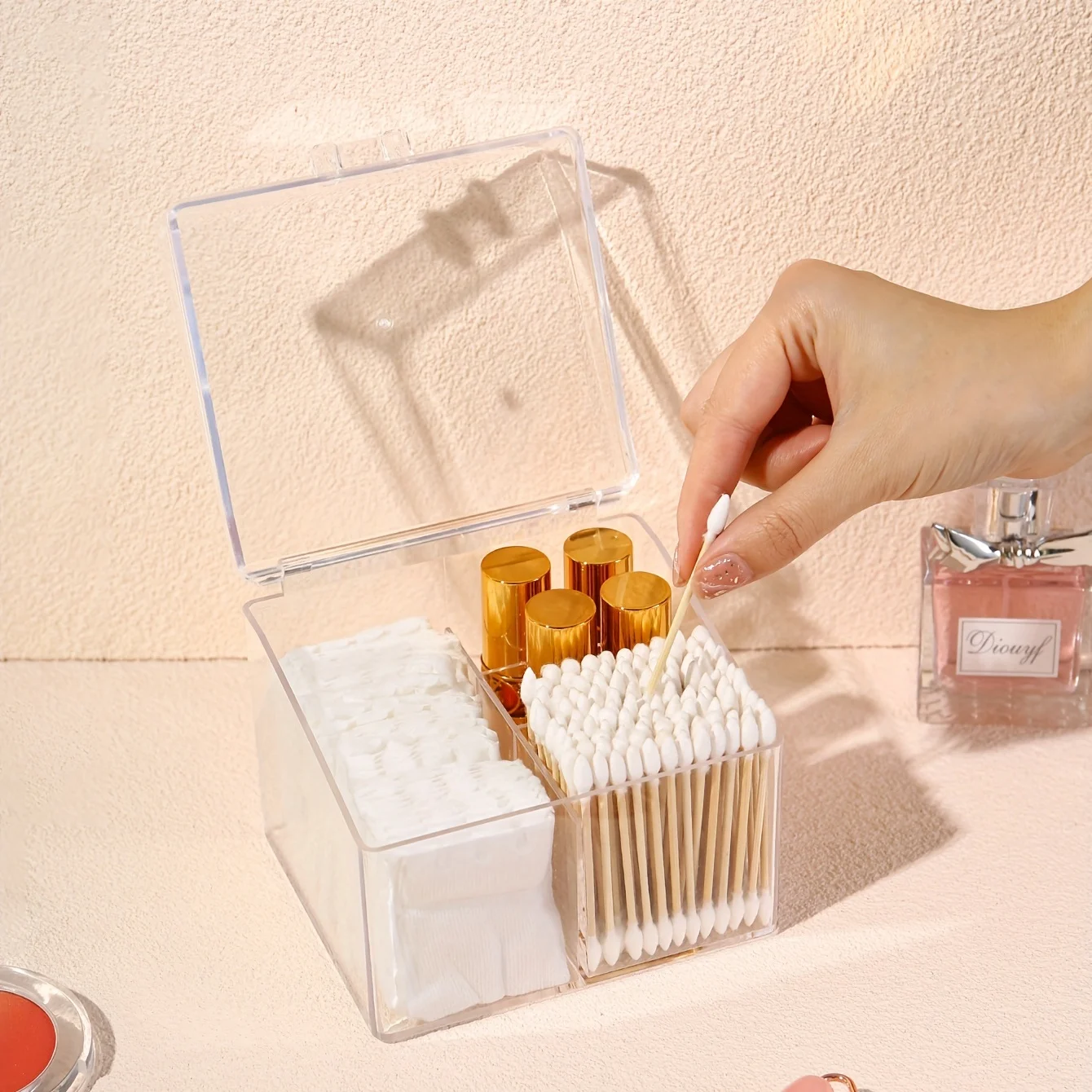 1pcs multifunctional cotton swab storage box