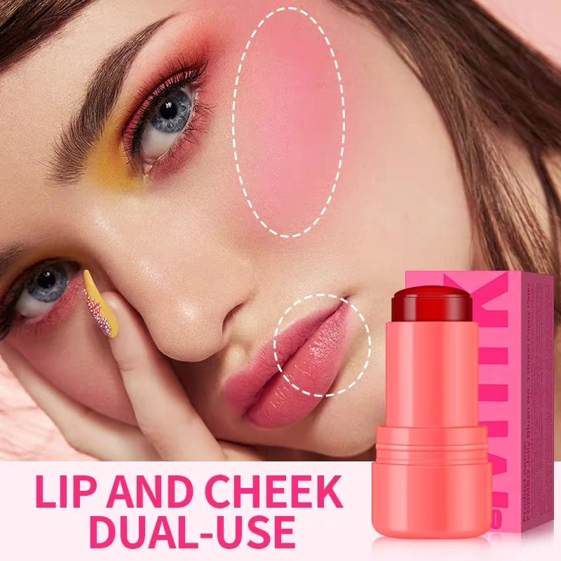 3-in-1 Magic Jelly Tint Facial Blusher Wand Moisturized Long Lasting Matte Rouge Cheek Contour Lipstick Stick Beauty Makeup Hot