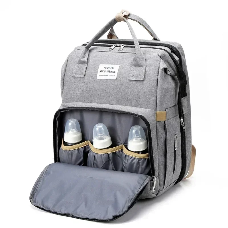 Foldable Sleepable New Style Mommy Bag Multifunctional Mother and Baby Bag Mommy Bag Baby Bottle Backpack Diaper Backpack