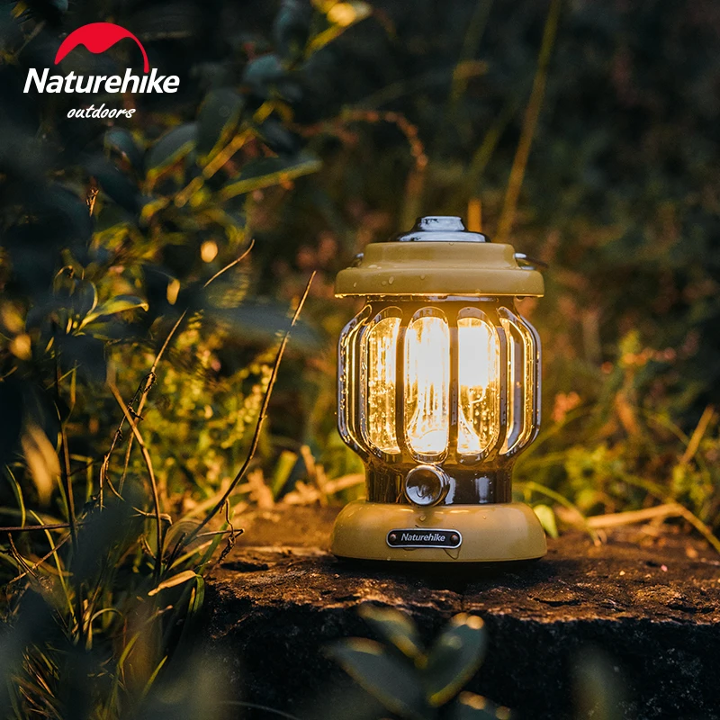 Naturehike USB Rechargeable Outdoor Camping Lantern Hand LED Light Tent Hanging Lamp Portable Ambient Lamp Atmosphere Light