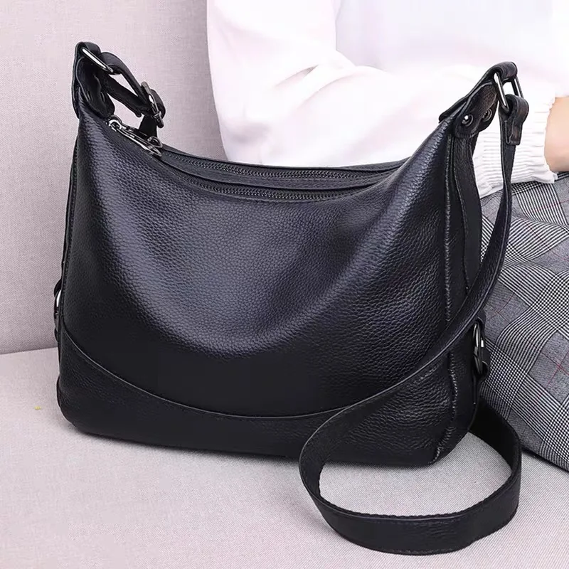 Fashion Women Bag Cowhide Handbag Crossbody Bag Shoulder Bags Luxury Trend  New Zipper Solid ColorHigh Quality Genuine Simple