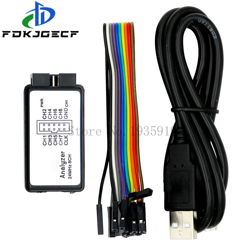 USB Logic Analyzer 24M 8CH Microcontroller ARM FPGA Debug Tool 24MHz, 16MHz, 12MHz, 8MHz, 4MHz, 2MHz