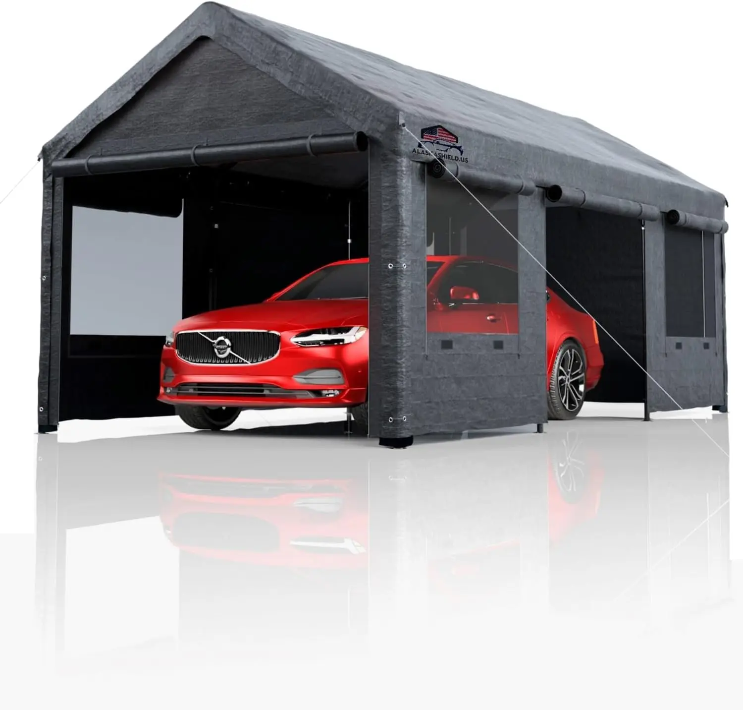 

Carport 10'X 20' | Reinforced Heavy Duty Car Port | Height Adjustable Metal Tent All Season Pe Tarp Canopy Portable Garage