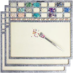 XUQIAN 3pcs Bead Mat Soft Perfect Stable Surface Flocking and Stainless Steel Tweezers With Shovel For Jewelry Making Supplies