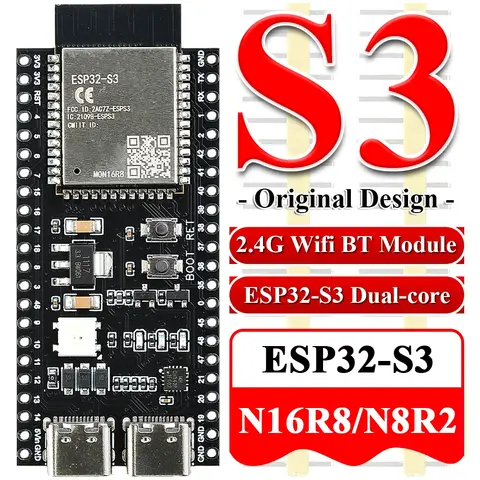 Carte de développement de module Wifi BT ESP32-S3 pour Arduino IDE ESP32-S3 N16R8 N8R2 44 broches Type-C 16 Mo de mémoire Flash 8 Mo de PSRAM ESP32 S3