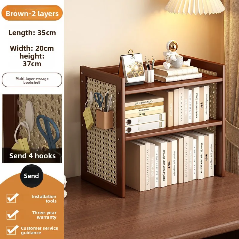 

New model Shelf Bookshelf Table Multi-layer hole board Dormitory desk Book storage Shelf Finishing rack Multi-layer shelf