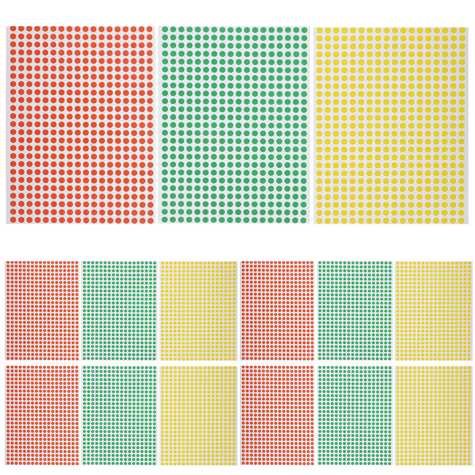 15Sheets Bright Colorful Circle Stickers Round Label Stickers for Sealing Sorting Labeling Rewriting Reusable Food Containers