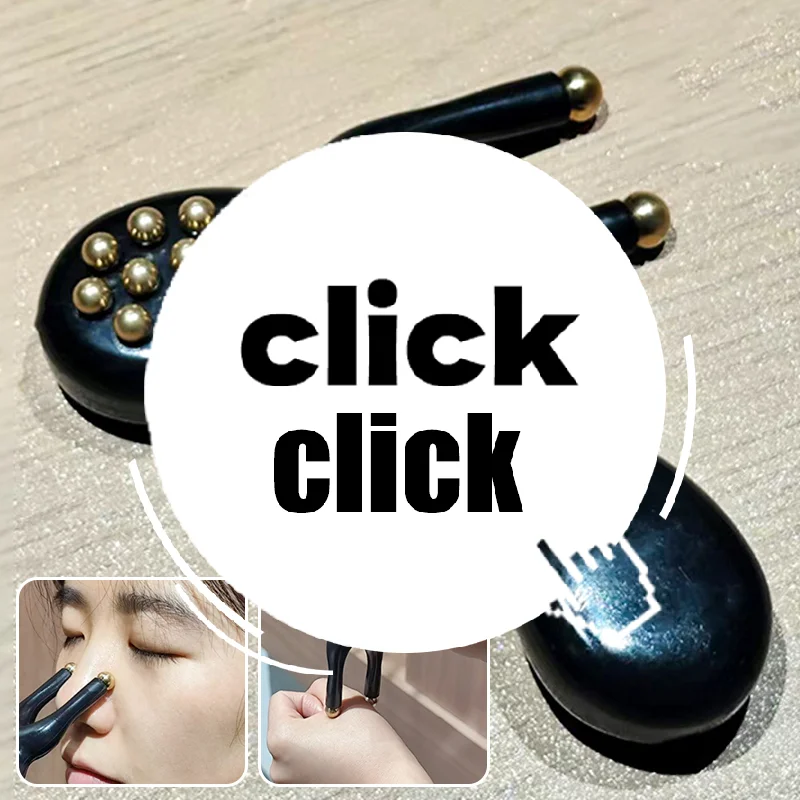 

Инструмент для массажа носа Гуаша, щетка-руридиан, латунная бусина, ручная расческа, антистатическая для лица, носа, глаз, релаксация, пятно, меридианы, акупунктурная точка