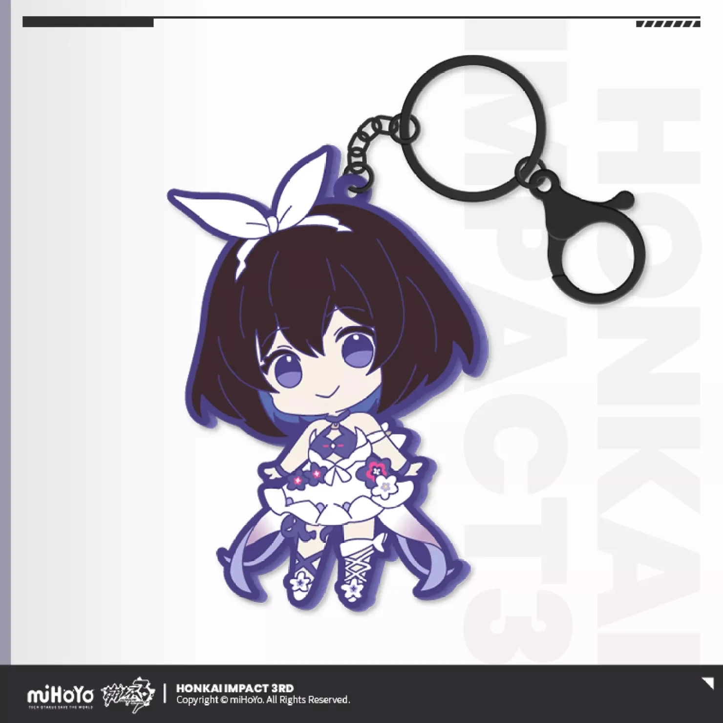 Porte-clés en caoutchouc souple sur le thème de l\'anime Honkai Impact 3 Valkyries, pendentif de dessin animé, Kiana Pardofelis Elysia, accessoires