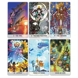 Love and Courage Tarot Cards 78 Pcs Mini Size Tarot Cards 4.4*8cm PVC Waterproof