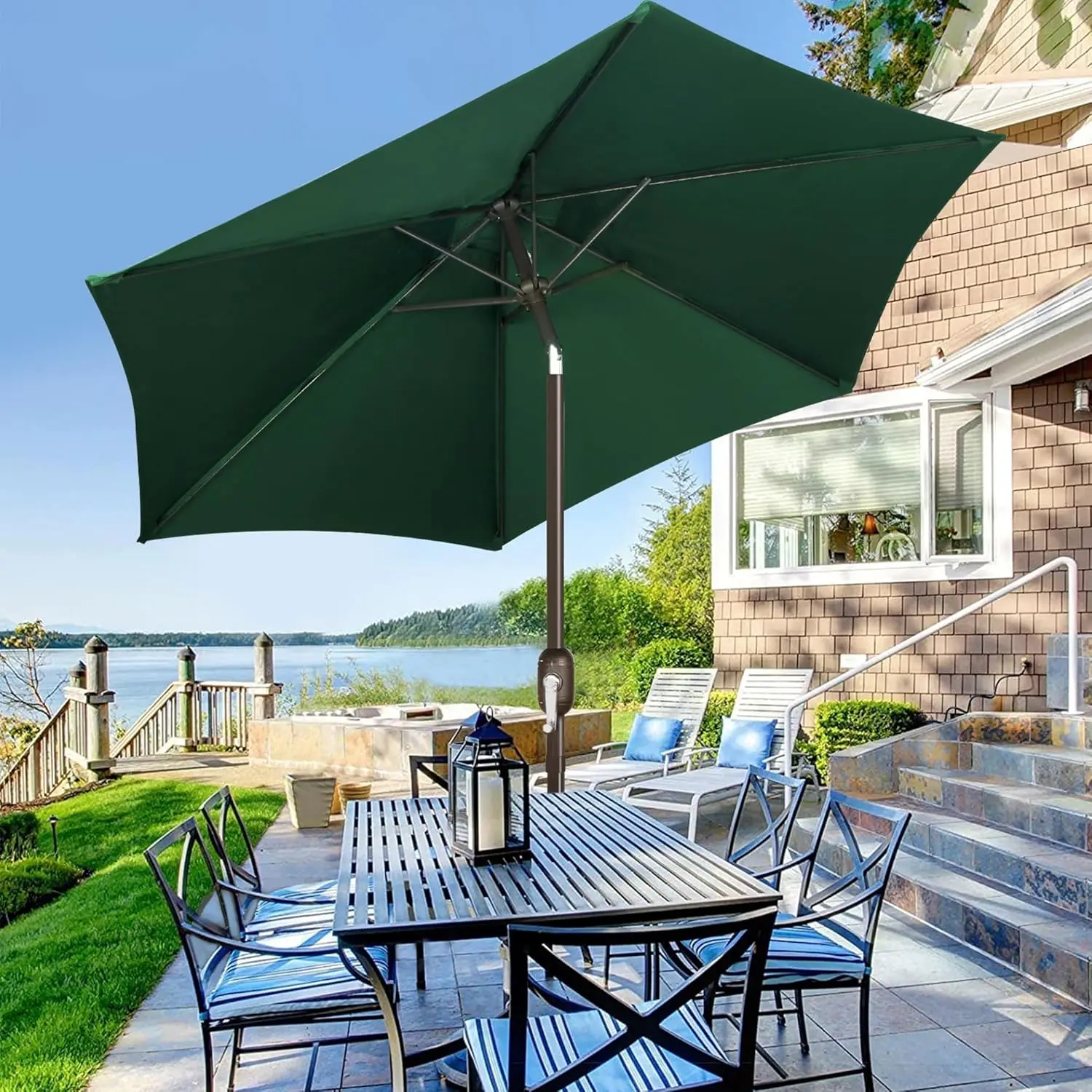 Suitable for 2.7m, 8-rib patio umbrella (only umbrella cloth, no rib bracket), patio umbrella replacement canopy, green