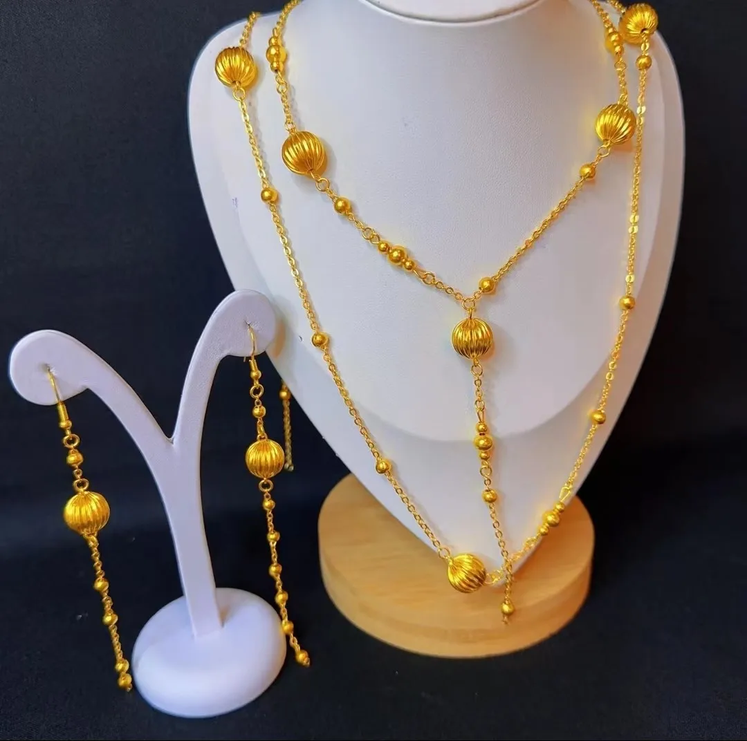 

Indian 24K Gold Plated Necklace Earrings Jewelry Set for Women Luxury for Women Free Shipping Bu10240