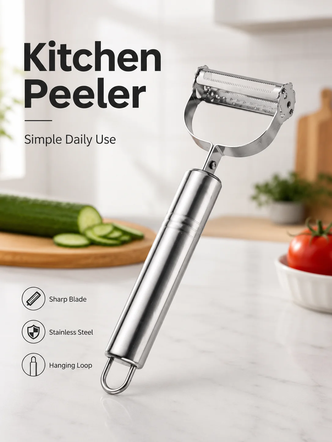 304ステンレス鋼製野菜ピーラー、超鋭利な刃付き多機能フルー - Meal Prep Potatoes のレビューと価格