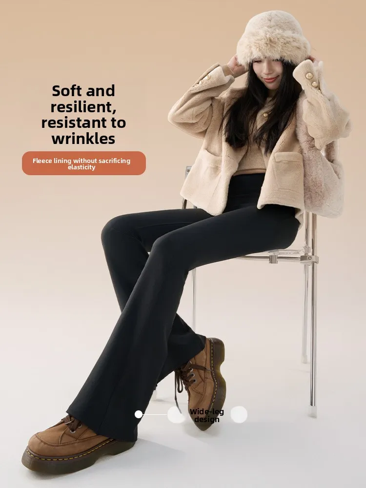 High Waist Yoga Pants Women's Outerwear ark Pants Warmth Storage No Line High Waist Belly Control Long Pants Casual Wear