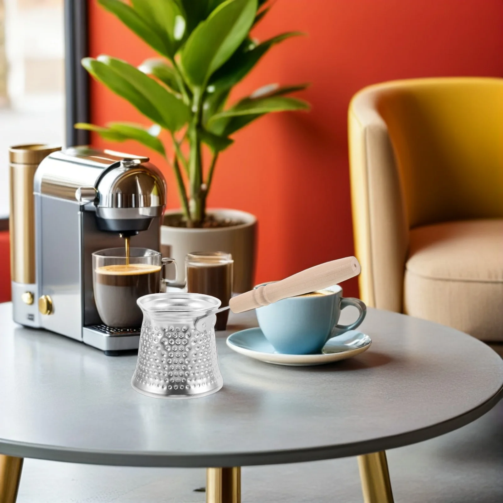 

Portable Sand Boiled Coffee Kettle Tempered Glass Body 1.2L Size Suitable for Induction Cooktops Rustic Aesthetic Gift Idea