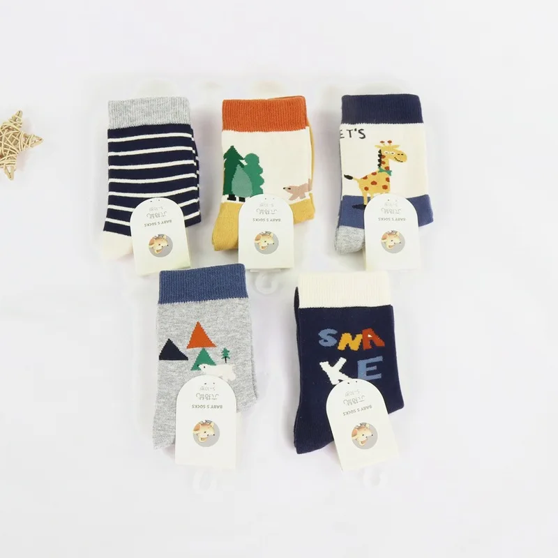 Children's autumn and winter thick combed cotton medium and large children and boys baby medium tube Class A thick cotton socks