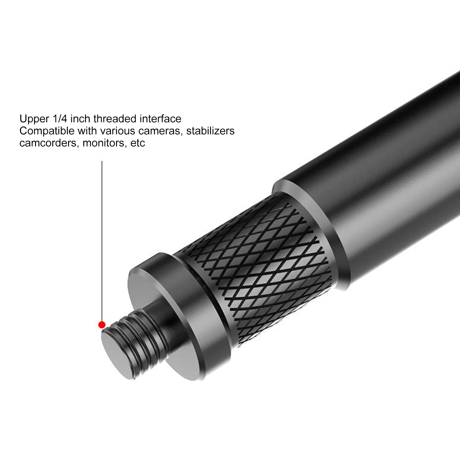 Selfie Stick Extension Pole Lightweight 1/4 Inch Thread Comfortable Feel Tripod Mount Monopod Extension Rod for Action Cameras