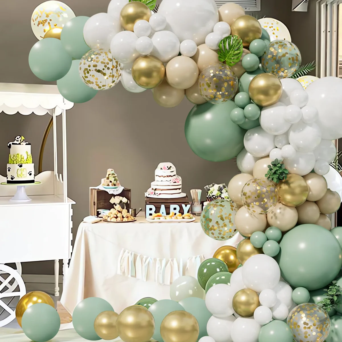 Sage Green Macaron Balloon Garland Arch Wedding Birthday Party Decor Kids Birthday Wedding Supplies Latex Ballon Baby Shower