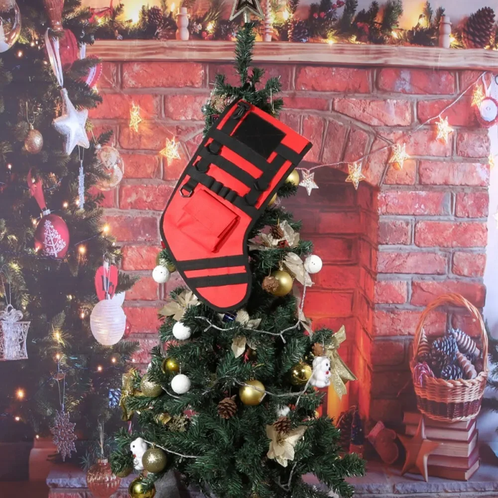 MOLLE 전술 크리스마스 양말 가방 가방 유틸리티 보관 가방 스타킹 Molle 기어 가방 덤프 파우치 크리스마스 교수형 장식품