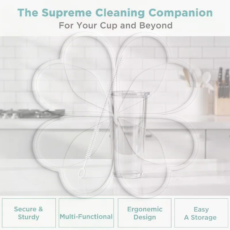 Straw Brush Cleaner 4 Pack 10 Inch Durable Long Handle Cleaning Brush for Stanley Water Bottle Pipe Travel Use
