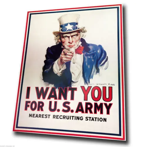 I Want You for the U.S. Army Uncle Sam - Kitchener METAL Wall Sign Plaque poster