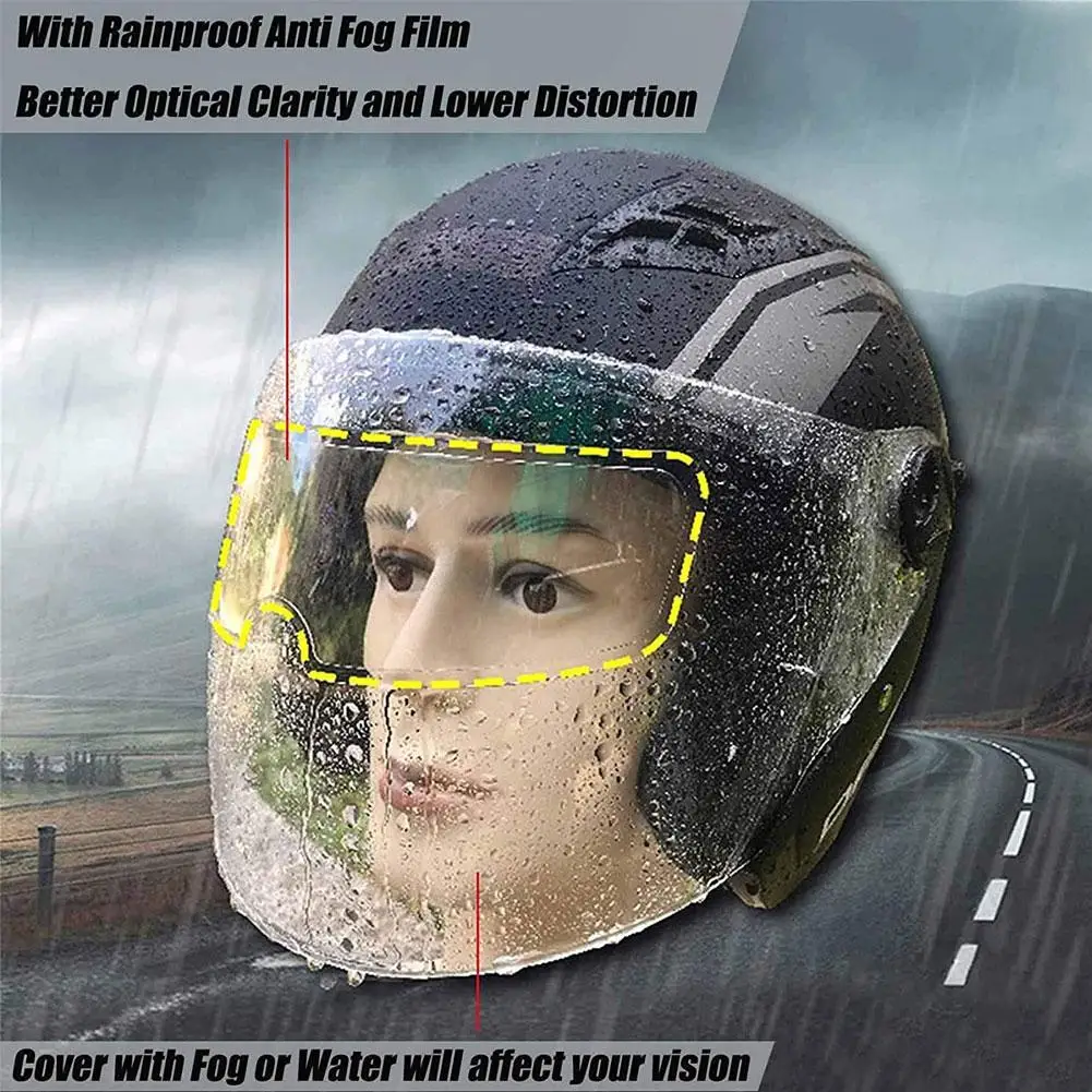 Película de parche antiniebla Universal para casco de motocicleta, película de lente a prueba de lluvia, visera transparente resistente a la niebla, accesorios de carreras para Moto