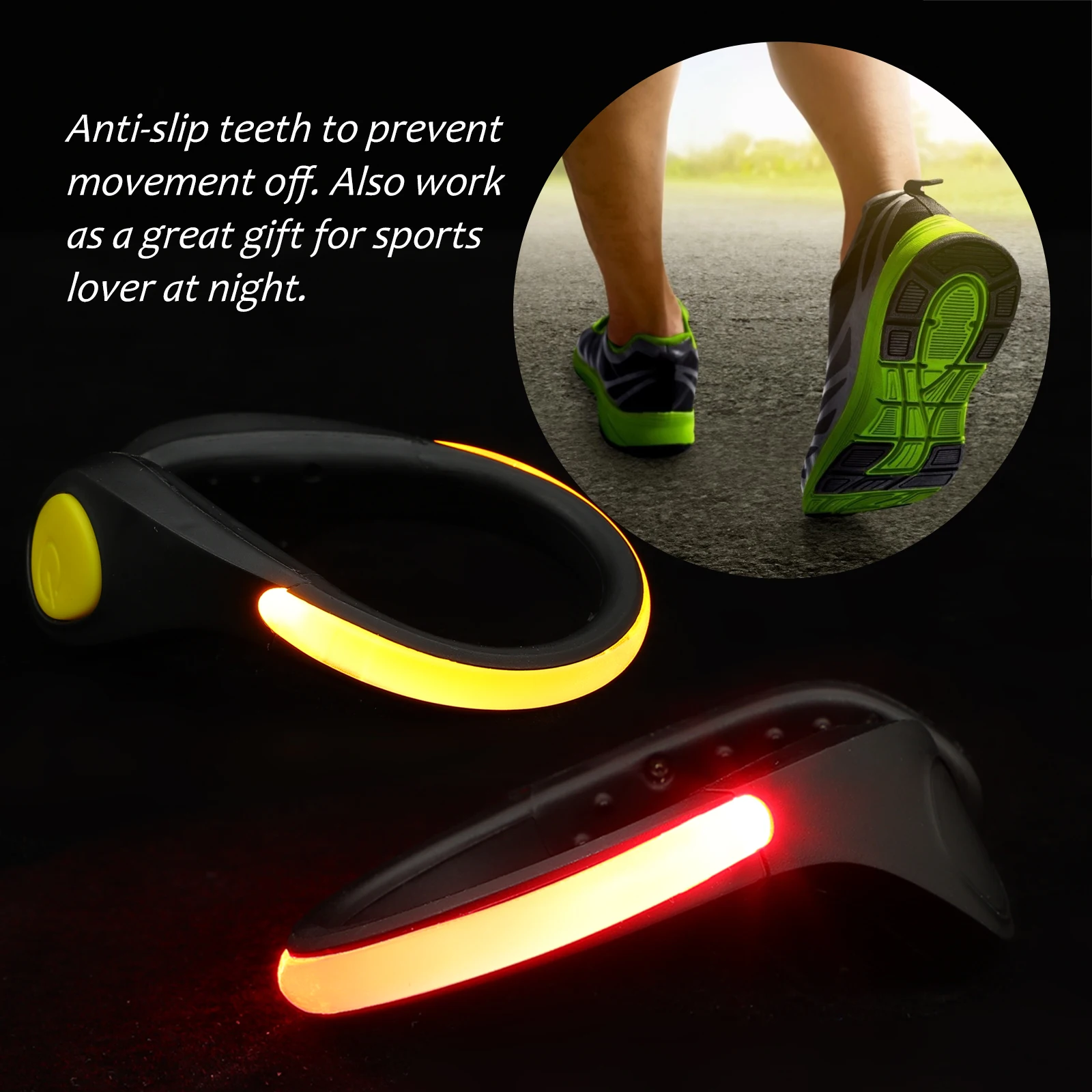 

2pcs Luminous Shoe Clip Lights for Night Running Walking Jogging LED Glowing Safety Light Outdoor Cycling Mountain