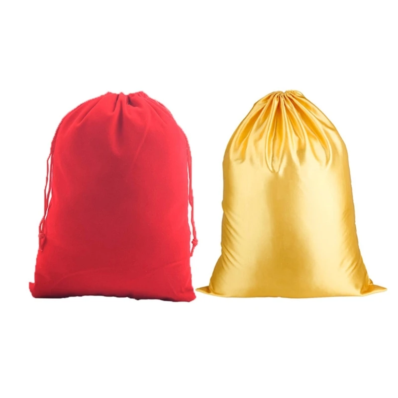 H3CB Christmas Drawstring Gift Bags for Party Goody Bags Holiday Present Wrapping Bags Christmas Bags For Gifts