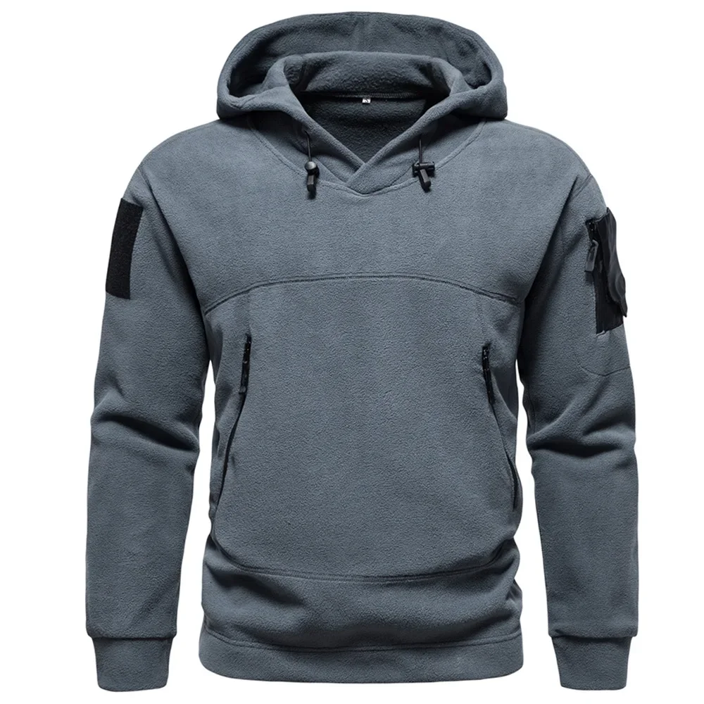 

LIBIELIY 2024 Men's Thick Polar Fleece Sweatshirt Autumn Winter Men Hood Sports Black Windproof Oversized Hoodie Male Streetwear