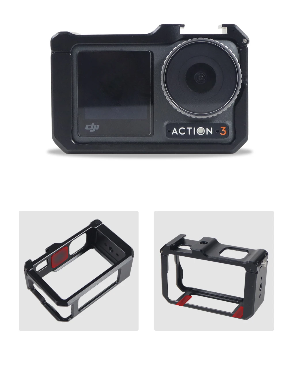 For DJI Osmo Action 3 4 5Pro Accessories  Aluminum Frame Case Alloy Protector Shell Cage Folding Adapter For DJI Action4 Camera