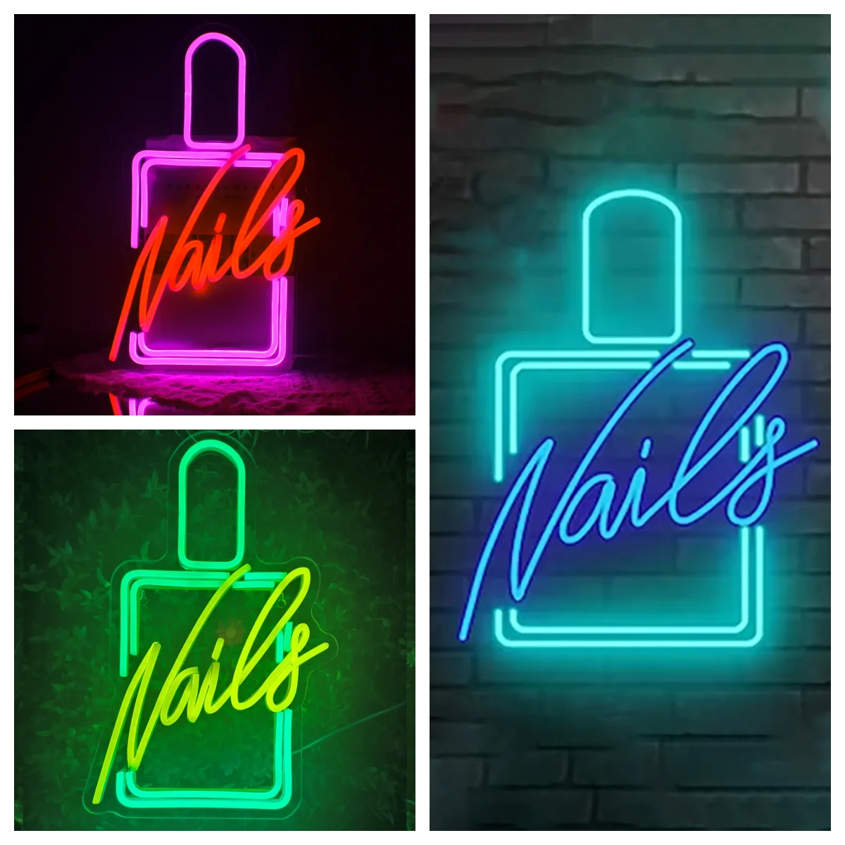 Nails Bottle Neon Signs LED Lights Room Wall Art Decor Lamp For Barbershop Beauty Room Nail Salon Decoration Business Shop Sign