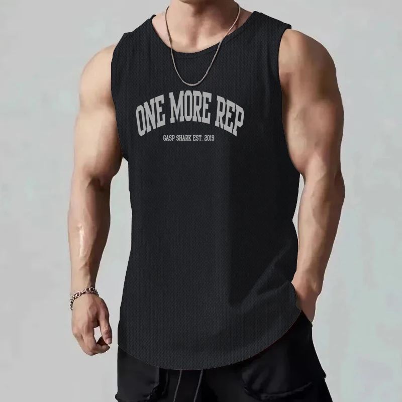 ONE MORE REP Men's Muscle Vests Summer Mesh Breathable Gym Clothing Fitness Sleeveless T Shirt Quick Dry Sports Tank Tops